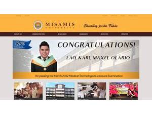 Misamis University's Website Screenshot