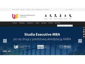Uniwersytet Ekonomiczny we Wroclawiu's Website Screenshot