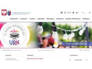 University of Agriculture of Cracow's Website Screenshot