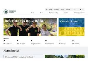 Warsaw University of Life Sciences's Website Screenshot