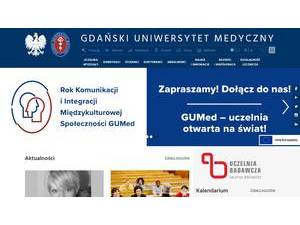 Medical University of Gdansk's Website Screenshot