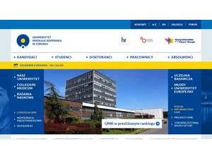 Nicolaus Copernicus University in Torun's Website Screenshot