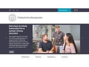 Politechnika Warszawska's Website Screenshot