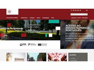 Universidade do Minho's Website Screenshot