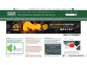Federal University of São Paulo's Site Screenshot