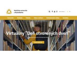 Catholic University in Ružomberok's Website Screenshot