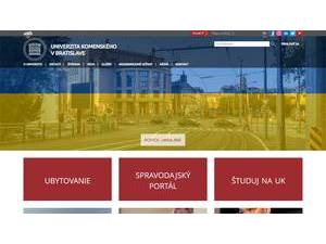 Comenius University in Bratislava's Website Screenshot