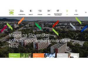 Slovak University of Agriculture in Nitra's Website Screenshot
