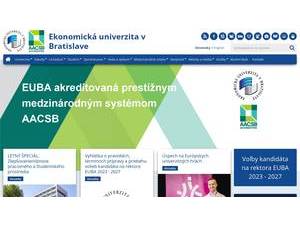 University of Economics in Bratislava's Website Screenshot