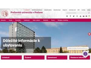 Prešovská univerzita v Prešove's Website Screenshot