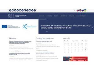 University of Žilina's Website Screenshot