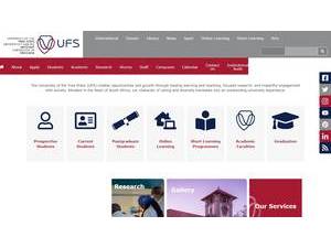 University of the Free State's Website Screenshot