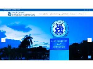 Anton de Kom Universiteit van Suriname's Website Screenshot