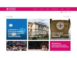 Université de Genève's Website Screenshot