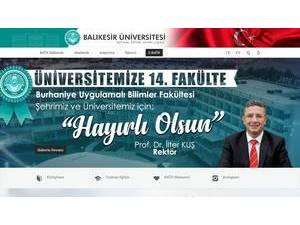 Balikesir Üniversitesi's Website Screenshot