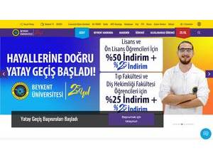 Beykent University's Website Screenshot