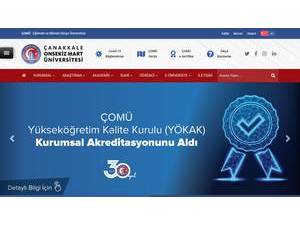 Çanakkale Onsekiz Mart University's Website Screenshot