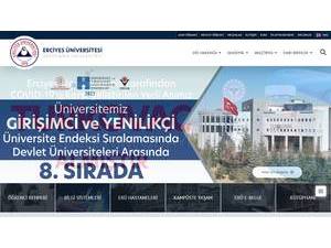Erciyes Üniversitesi's Website Screenshot