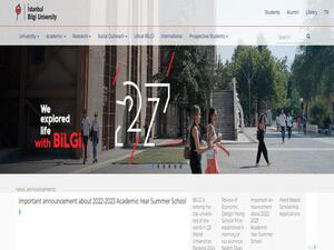 Istanbul Bilgi University's Website Screenshot