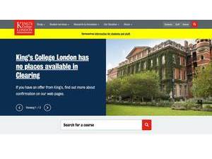 King's College London's Website Screenshot
