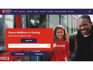 Middlesex University's Website Screenshot