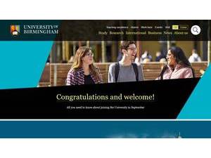 University of Birmingham's Website Screenshot