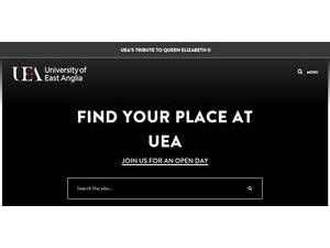 University of East Anglia's Website Screenshot