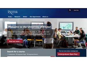 University of Exeter's Website Screenshot