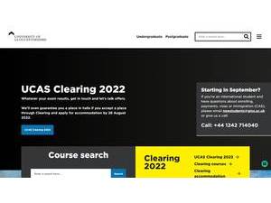 University of Gloucestershire's Website Screenshot