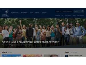 University of Oxford's Website Screenshot