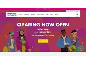 University of Westminster's Website Screenshot