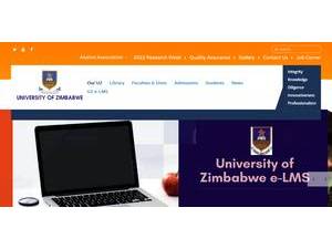 University of Zimbabwe's Website Screenshot