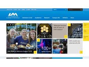 The University of Alabama in Huntsville's Website Screenshot