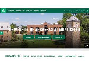 University of Arkansas at Monticello's Website Screenshot