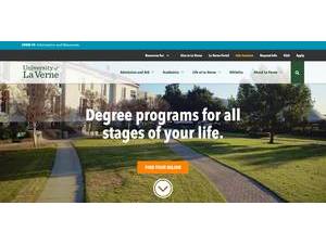 University of La Verne's Website Screenshot