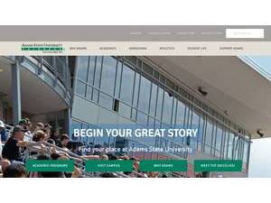 Adams State University's Website Screenshot