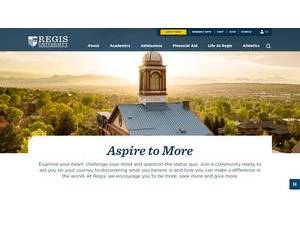 Regis University's Website Screenshot