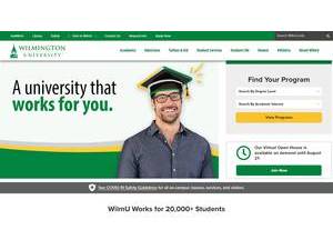 Wilmington University's Website Screenshot