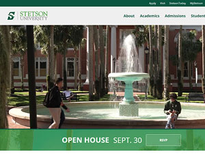 Stetson University's Website Screenshot