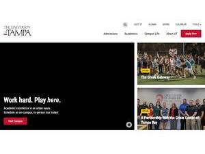 The University of Tampa's Website Screenshot