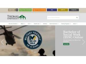 Thomas University's Website Screenshot
