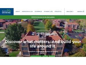 Aurora University's Website Screenshot