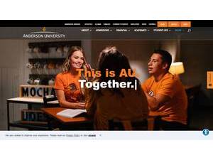 Anderson University, Indiana's Website Screenshot