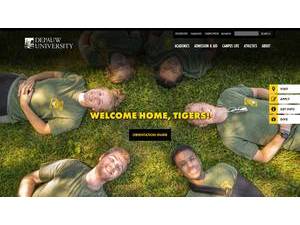 DePauw University's Website Screenshot