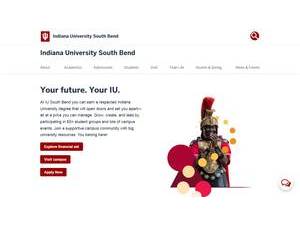 Indiana University South Bend's Website Screenshot