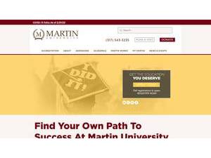 Martin University's Website Screenshot