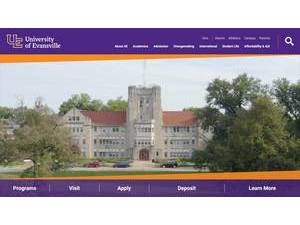 University of Evansville's Website Screenshot