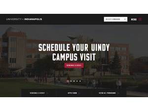 University of Indianapolis's Website Screenshot
