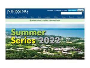 Nipissing University's Website Screenshot
