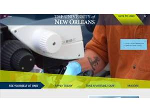 University of New Orleans's Website Screenshot